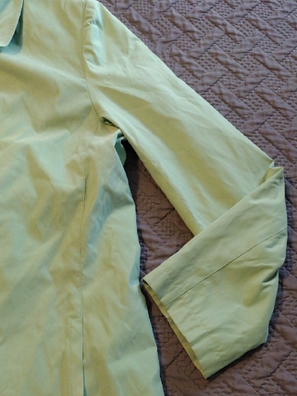 Talbots Mint Green Single-Button Trench Coat - Picture 7 of 16